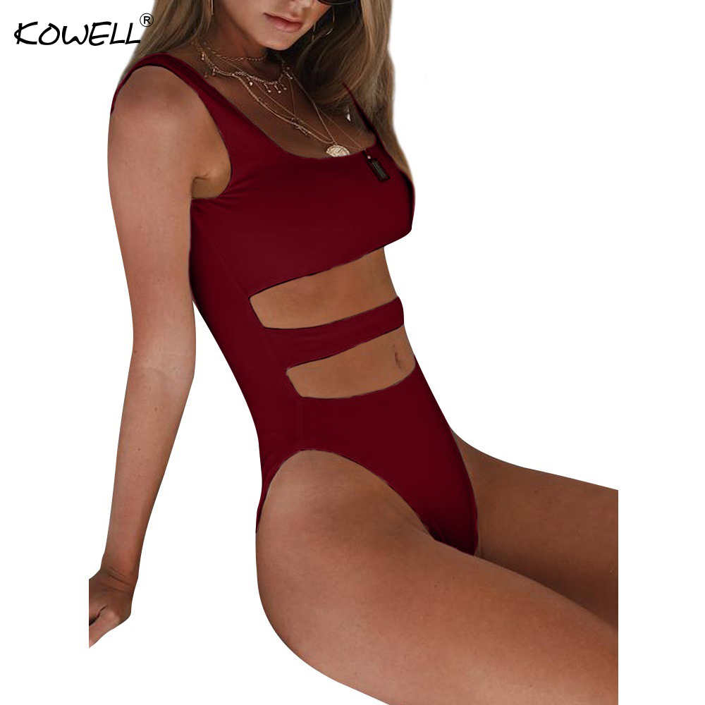 Kowellกลวงออกแขนกุดฤดูร้อนบอดี้สูทเปลือยผอมเซ็กซี่ผู้หญิงเสื้อคลุมหลวมๆJ Umpsuitชายหาดสบายๆผู้หญิงบอดี้สูท