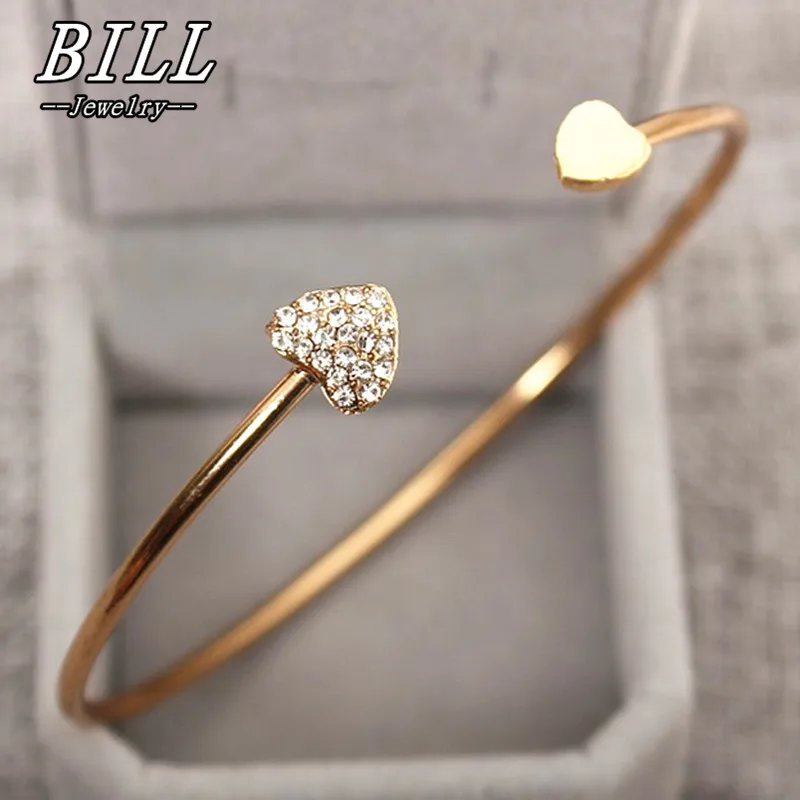 Brazalete abierto Punk pulseras y brazalete joyería de moda para Mujeres Hombres pulseras mujer Heartbeat hoja flecha triángulo corazón pulsera caliente