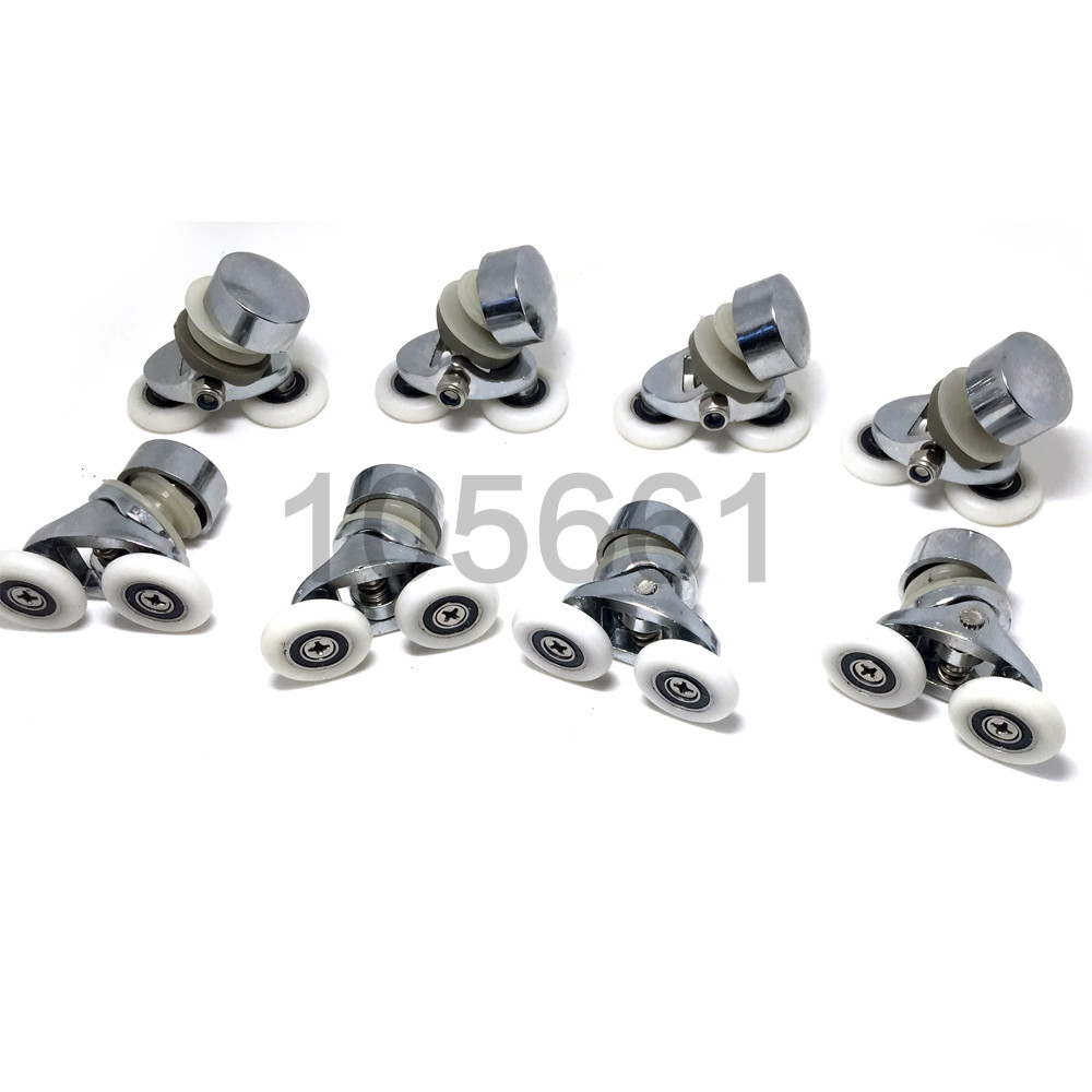 8x roda inferior dupla liga de zinco para porta de chuveiro e roda 25mm