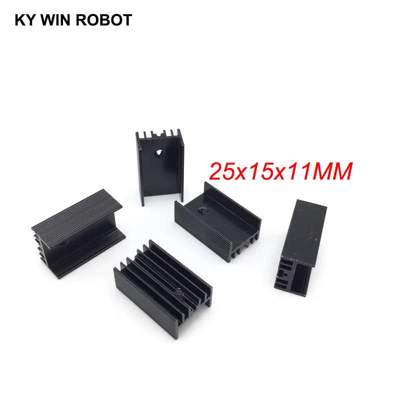 10 pz alluminio TO-220 dissipatore di calore a 220 dissipatore di calore radiatore a Transistor TO220 raffreddamento nero 25*15*11MM