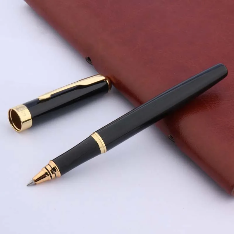 Sang Trọng 388 Đen Tháp Bóng Lăn Cổ Thụ Bút Gợn Sóng Vàng Viền Tặng Mũi Tên Kẹp Chữ Ký Bút Văn Phòng Kinh Doanh Đồ Dùng Học Tập Viết