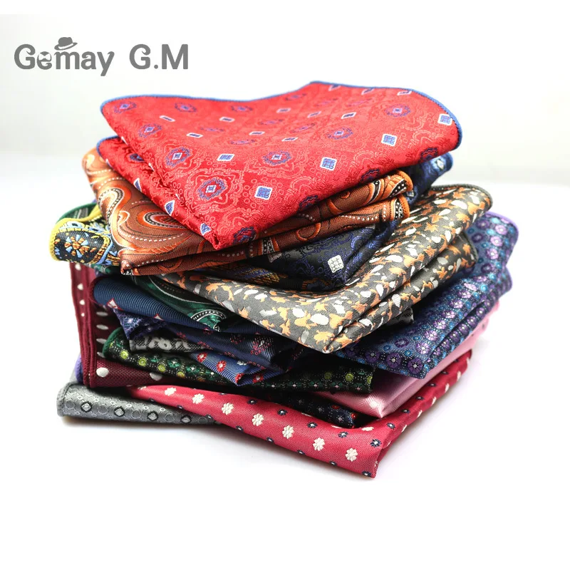 Mouchoirs à pois rayés pour hommes, mouchoirs carrés de poche en polyester, olympiques d'affaires formels, serviette de poitrine, cadeau populaire, marque classique, mode