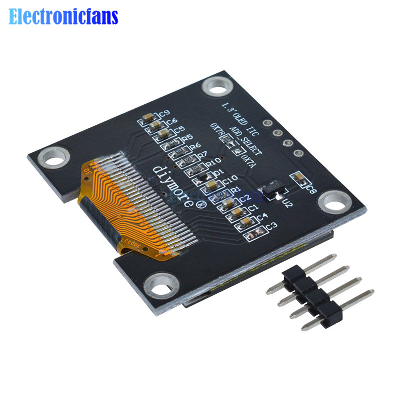 1.3 Inch 1.3" White OLED LCD 4PIN Display Module IIC I2C Interface 128x64 for Arduino