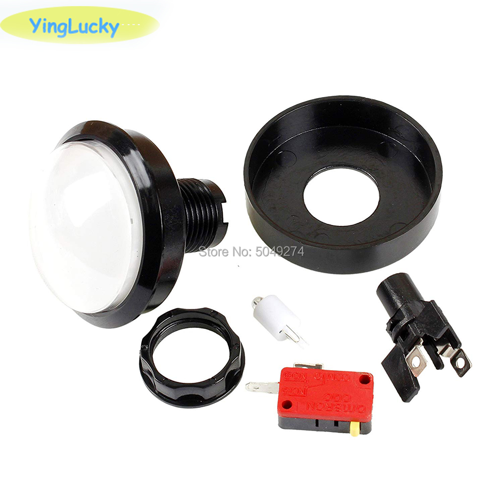 60Mm Arcade Nút To Tròn LED Chiếu Sáng Với Microswitch Cho DIY Chơi Game Chi Tiết Máy 5/12V mái Vòm Lớn Ánh Sáng Swit