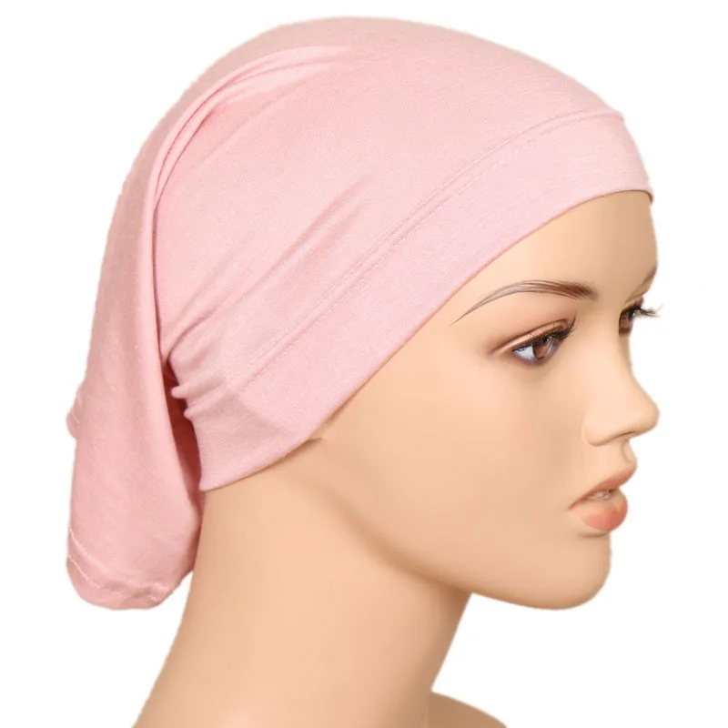Algodão modal undercap liso macio elástico sob o boné hijab gorro muçulmano feminino capa completa interior hijabs turbante islam underscarf