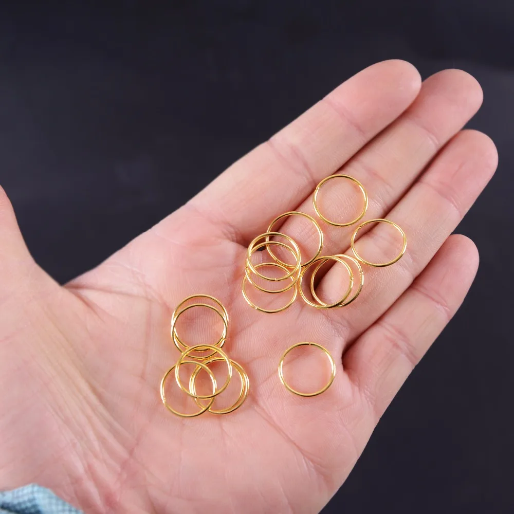 100 Cái/lốc Vàng/Bạc Tóc Bện Dreadlock Đính Hạt Tay Kẹp Viền Vòng Vòng Tròn Appro 13Mm Lỗ Bên Trong