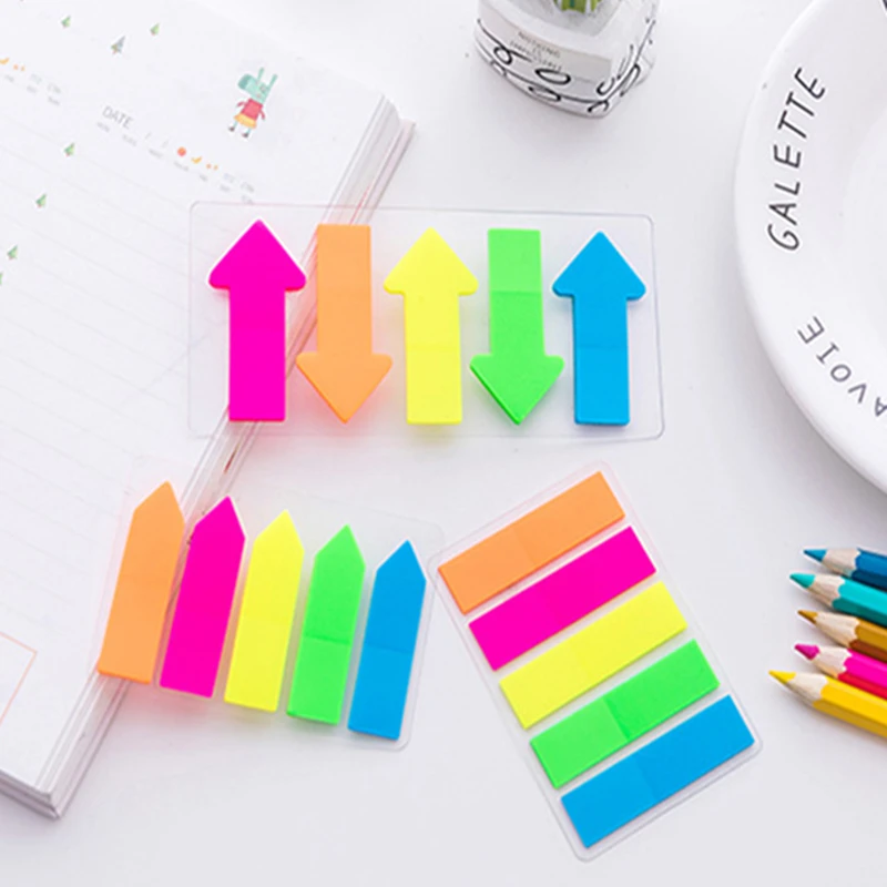 100 Trang Huỳnh Quang Nhãn Giấy Dán Ghi Chú Trong Suốt Chỉ Số Đánh Dấu Trang Miếng Dán Kawaii Đồ Văn Phòng Phẩm Miếng Dán Dấu Cờ
