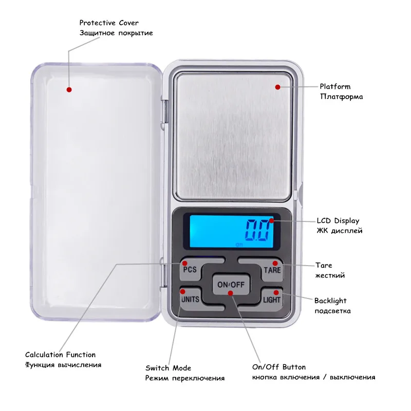 Pocket Balance Gewicht Digitale Sieradenweegschaal 0,01 g x 200 g Met doos 20% korting