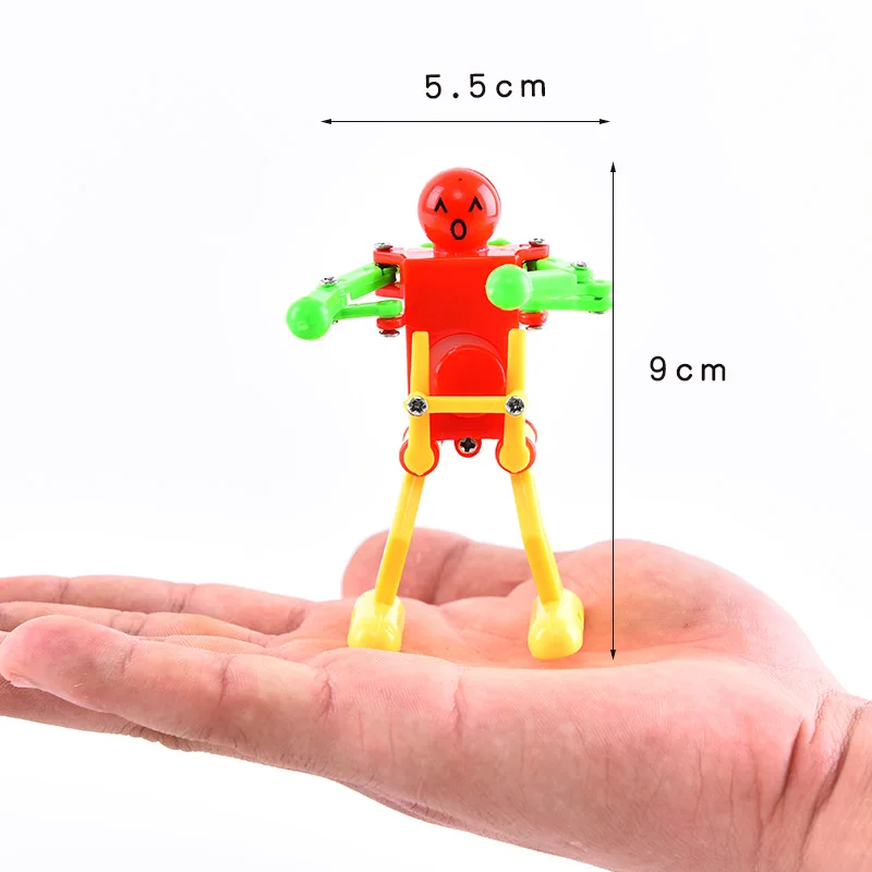 New Cổ Điển Gió Lên Đồ Chơi Trẻ Em Trẻ Em Nhựa Clockwork Mùa Xuân Gió Up Dancing Robot Đồ Chơi Quà Tặng màu sắc Ngẫu Nhiên
