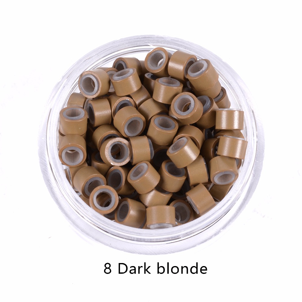 1000 Chiếc 4.5 Mm * 2.5 Mm * 3 Mm Silicone Micro Vòng/Liên Kết/Đính Hạt Làm Tóc Dụng Cụ 7 Màu Tùy Chọn