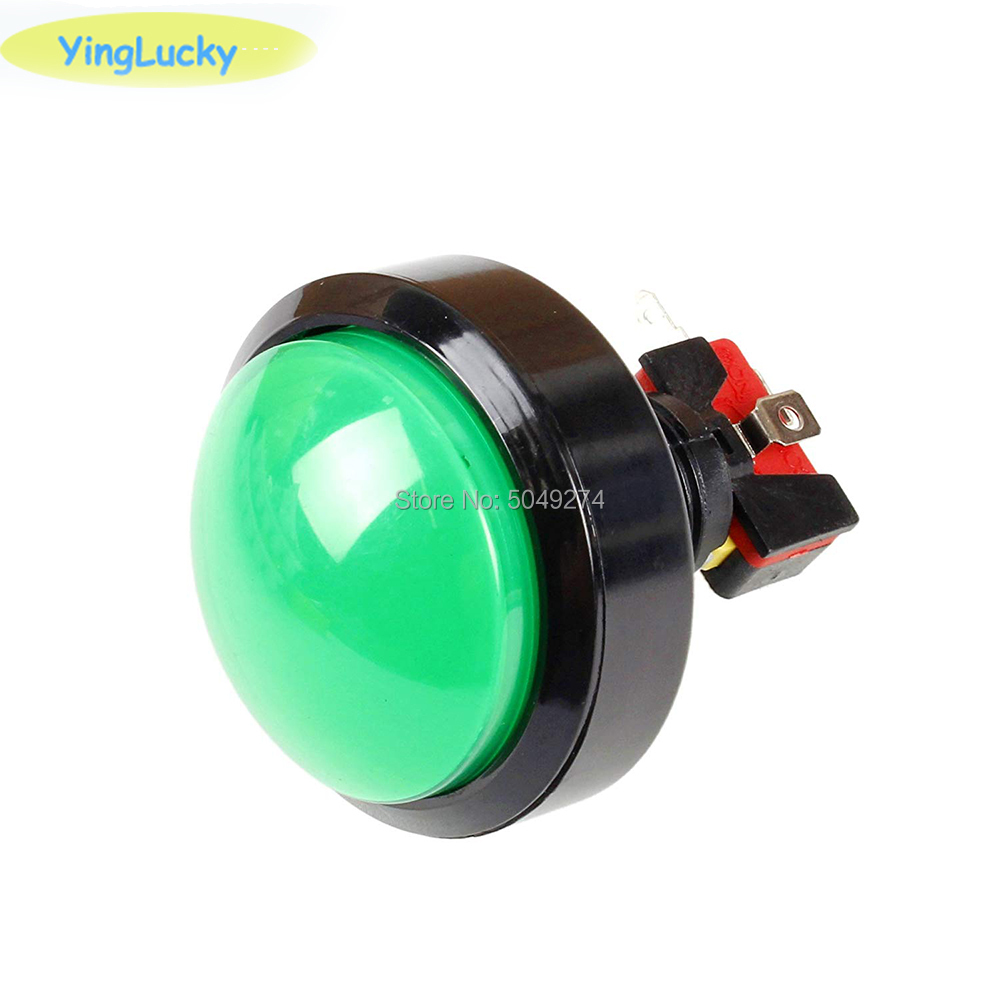 60Mm Arcade Nút To Tròn LED Chiếu Sáng Với Microswitch Cho DIY Chơi Game Chi Tiết Máy 5/12V mái Vòm Lớn Ánh Sáng Swit