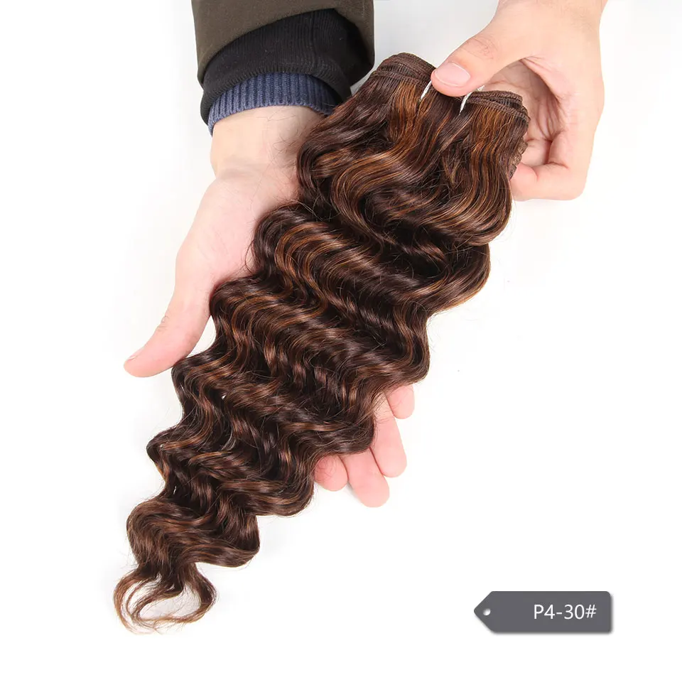 Kiểu Dáng Đẹp Tóc 1 Chỉ Brasil Sâu Sóng Lưng Màu Tự Nhiên Tóc Dệt Đối Phó P1B/30 P4/27 Remy Tóc