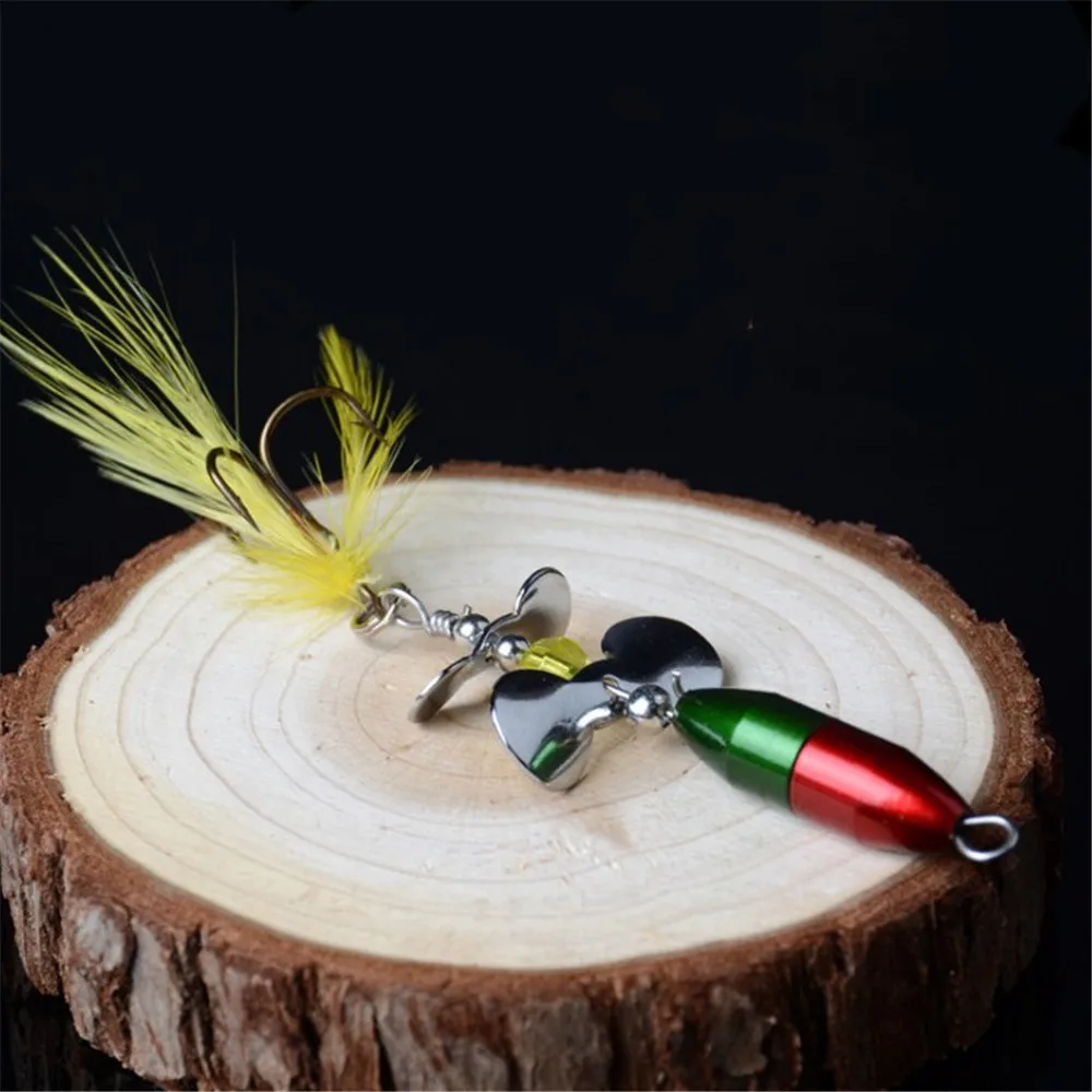 1 Chiếc Quay Spinner Kim Sa Lấp Lánh Mồi Câu Cá 10G/7 Cm Wobbler Mồi Với Lông Vũ Câu Cho Bass cá Hồi Cá Rô Pike