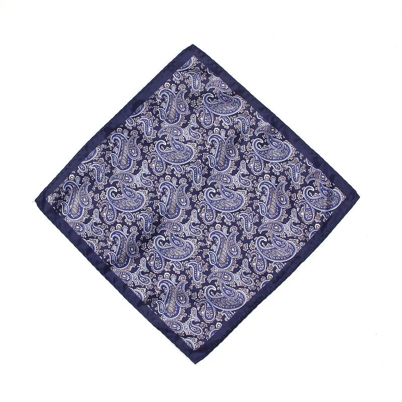 男性のハンカチヴィンテージペイズリープリントポケットスクエアポリエステルシルクソフト Hankies ウェディングパーティービジネス胸タオルハンカチギフト