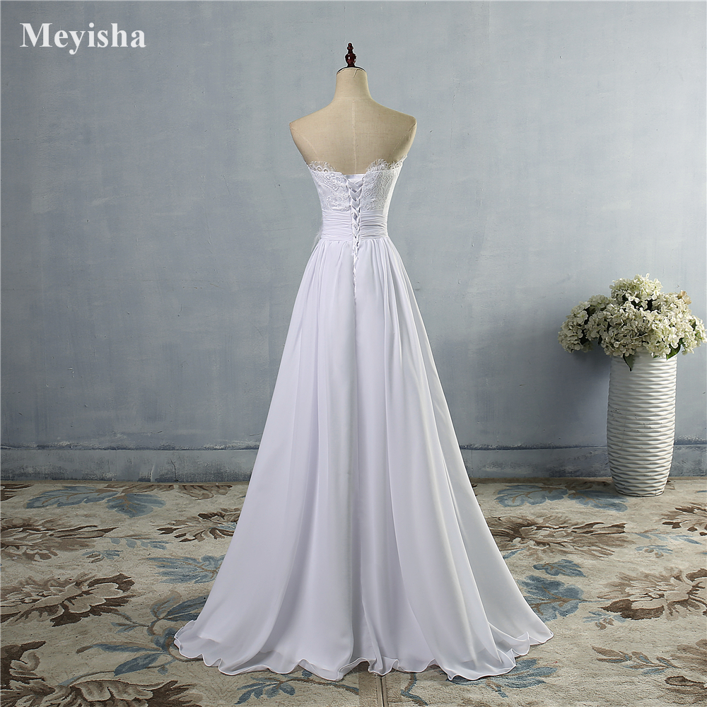 ZJ9016 Customized Sexy Strapless wedding dresses for women 2024 bride Summer Appliques Sleeveless Backless High Bridal Gown