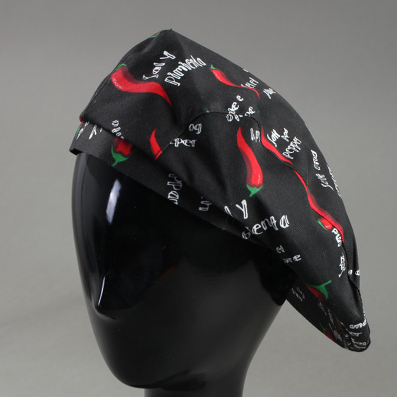 Diganmei 高品質レストランシェフキッチン作業服帽子チリフォークプリントホテルウェイター帽子調理バーベキューベレー帽