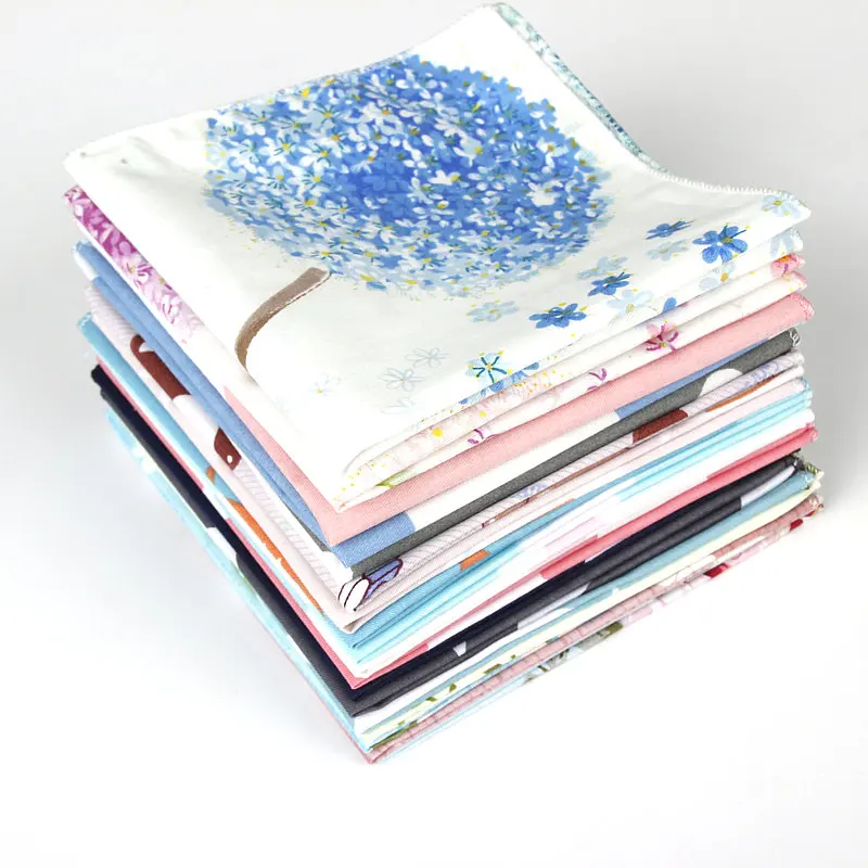 Lenço de algodão estampado para homens, toalha quadrado com bolso de 25cm x 25cm para casamento