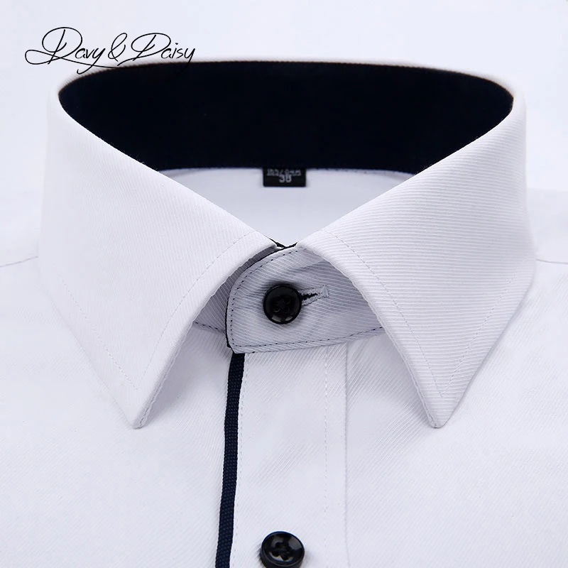 DAVYDAISYขายร้อนคุณภาพสูงชายเสื้อแขนยาวTwill Solid Causalธุรกิจอย่างเป็นทางการเสื้อยี่ห้อManเสื้อDS085