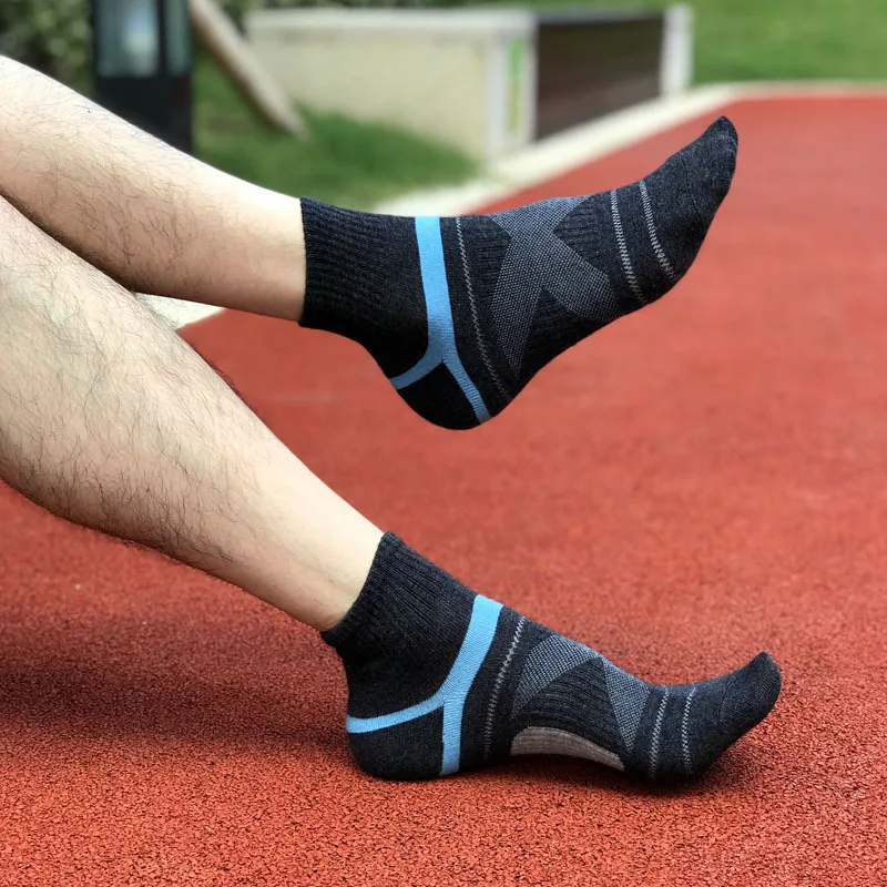 2020 calcetines de compresión para hombre, calcetines de algodón tobilleros negros de lana Merino para hombre, calcetines de compresión deportivos de baloncesto para hombre