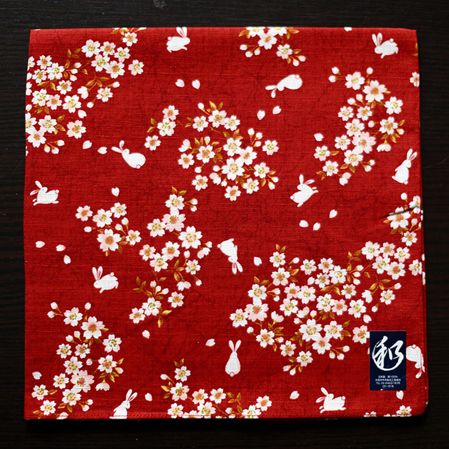 Japanese Style Nice Handkerchiefs for Female Floral and Rabbit Pattern Big Square Towel High Quality Hankies SY512 New Arrival