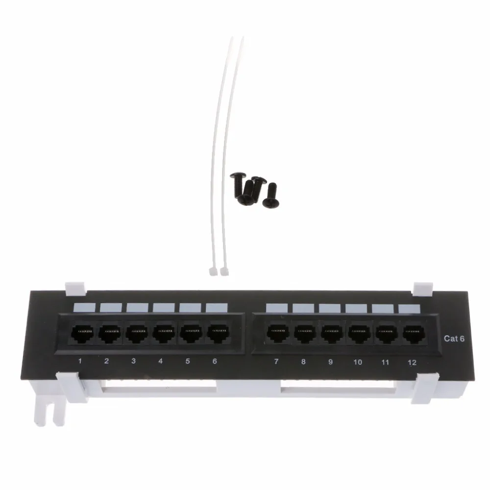 Сетевой адаптер с 12 портами Ethernet LAN, патч-панель CAT6 RJ45, сетевое настенное крепление, кронштейн, сетевые инструменты
