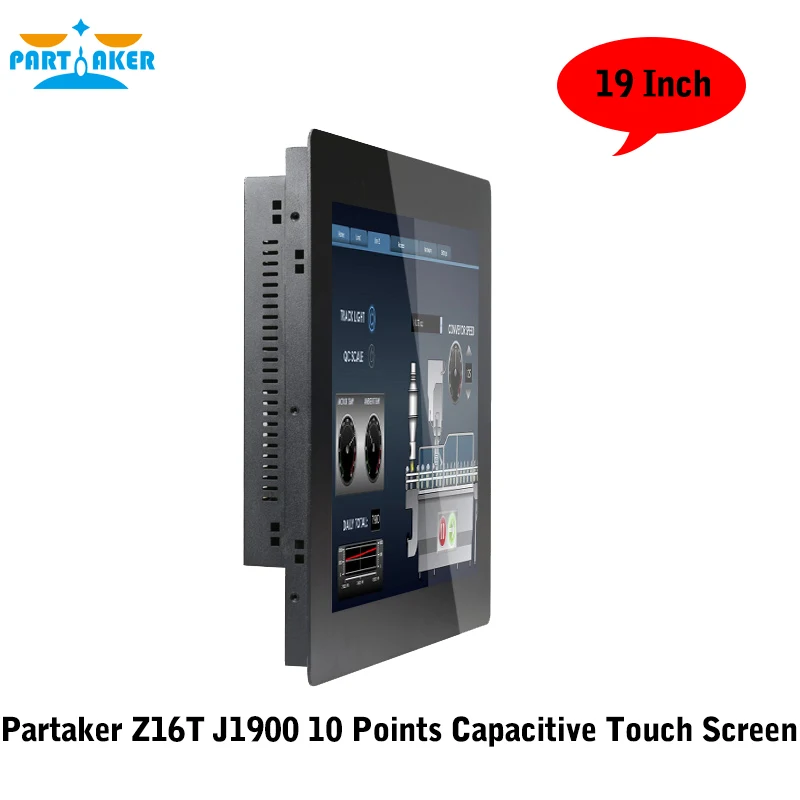 19 Zoll 10-Punkt kapazitiver Touchscreen 2 mm Panel Bay Trail Celeron J1900 Quad Core All-in-One eingebetteter PC