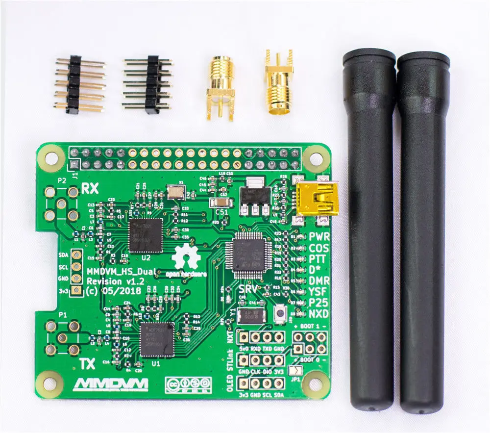 V 1,3 MMDVM_HS_Dual_Hat Duplex Hotspot + OLED + Antenne Unterstützung P25 DMR YSF NXDN