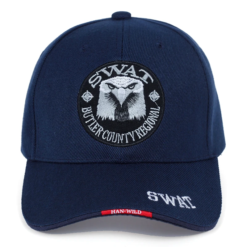 SWAT Army หมวกชายปัก Eagle เบสบอลสีดําหมวก Gorras Para Hombre ผู้หญิง Snapback Bone Masculino หมวกยุทธวิธี