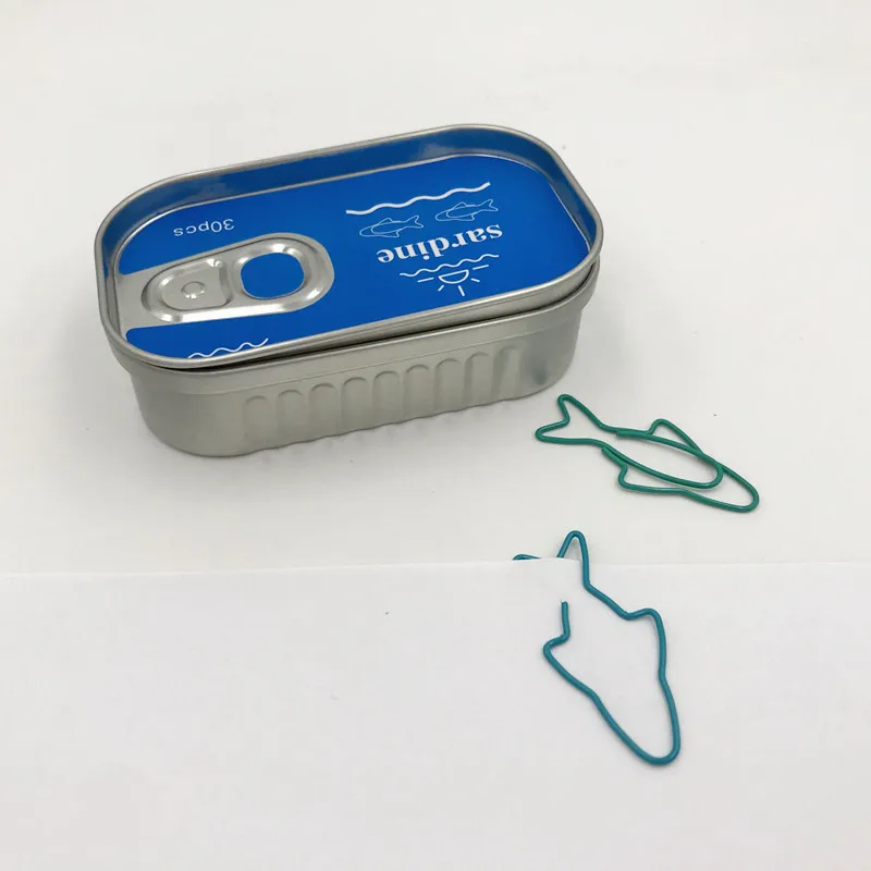 Graffette carine in metallo a forma di sardina saldina 30 clip segnalibro a forma di pesce graffetta patinata in plastica accessori per ufficio scolastico