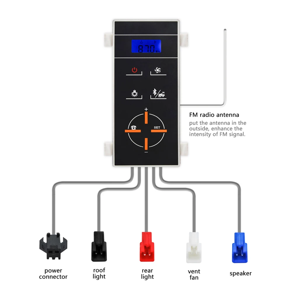 1Set (Pengontrol + Transformator + Kipas + Speaker + Lampu) Koneksi Telepon Bluetooth Panel LCD Tampilan Induksi Shower Cabin Radio Fm