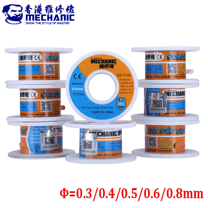 Thợ Cơ Khí Nhựa Thông Core Hàn Dây Thông Lượng 1.0-3.0% Tín Dây 0.2/0.3/0.4/0.5/0.6/0.8Mm 55G Hàn Dây BGA Hàn Dụng Cụ