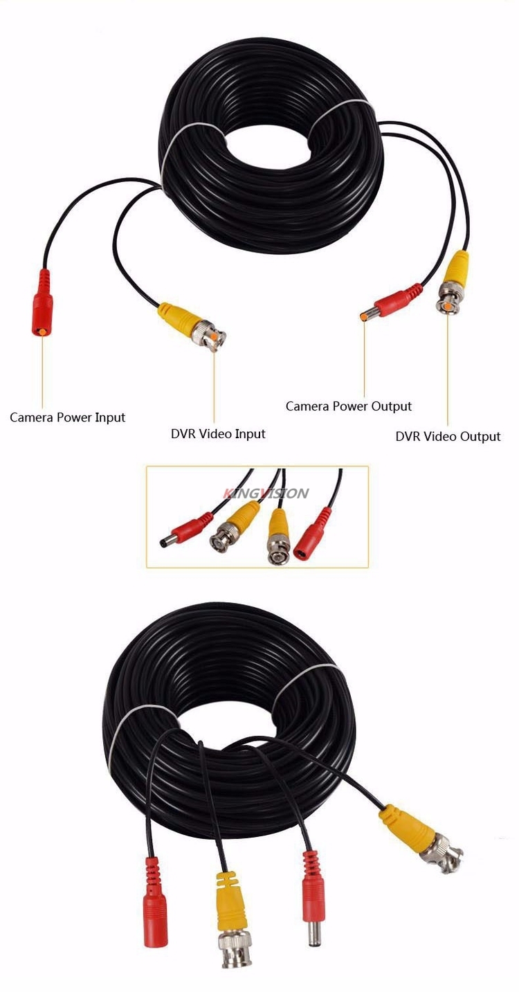 ALL COPPER 2in1 AHD CCTV CAMERA Cable HD 5m 10m 15m 20m 25m 30m 50m Video+Power Security Camera Wire Extension Extension Bnc+Dc