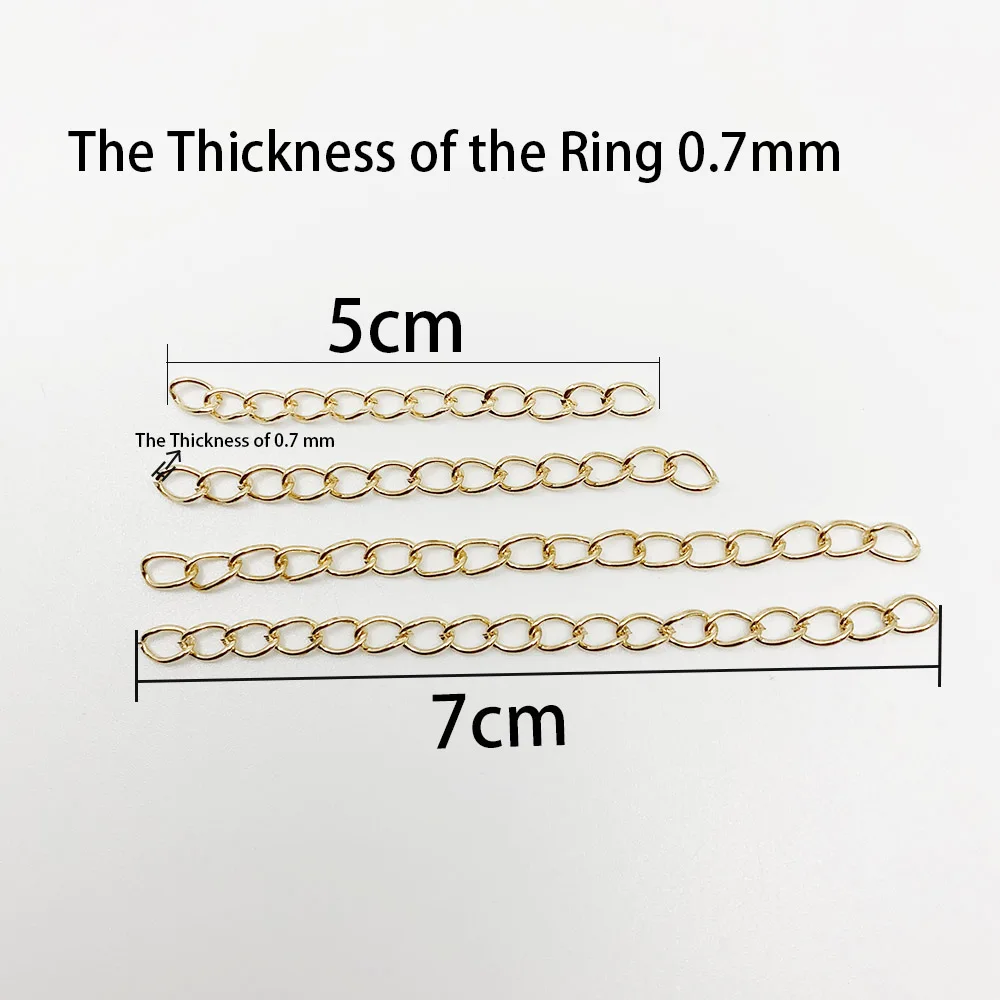 100 ชิ้น/ล็อต 50 มม.70 มม.สร้อยคอขยายโซ่จํานวนมากสร้อยข้อมือขยายโซ่หางExtenderสําหรับเครื่องประดับDIYทําผลการค้นหา