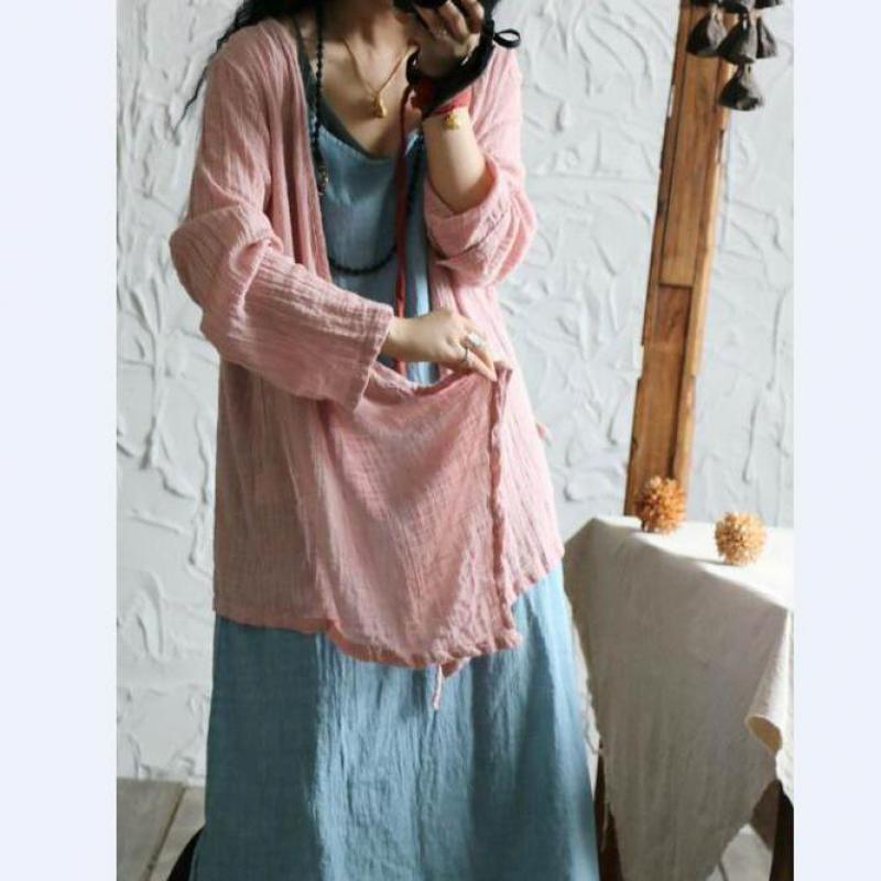 Uswmie 2020春文学シンプルルーズカジュアル長袖女性トップス無地パーソナライズされたプラスサイズの便利な服