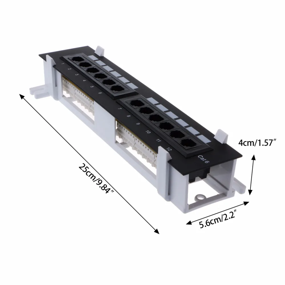 Сетевой адаптер с 12 портами Ethernet LAN, патч-панель CAT6 RJ45, сетевое настенное крепление, кронштейн, сетевые инструменты