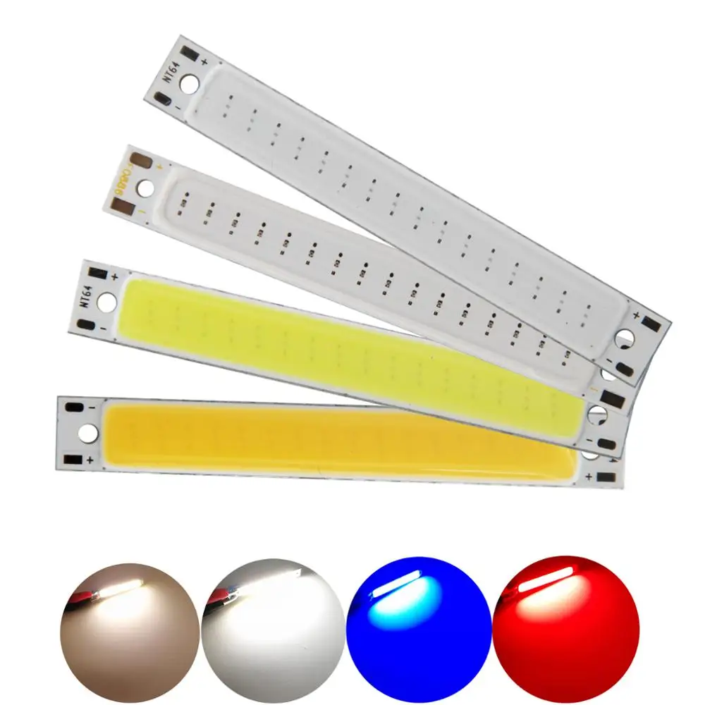 [[Allcob] Bán 3V 3.7V DC 60X8 Mm LED COB Dây 1W 3W Ấm Lạnh Trắng Xanh Đỏ COB Đèn Led Cho Diy Xe Đạp Đèn Làm Việc