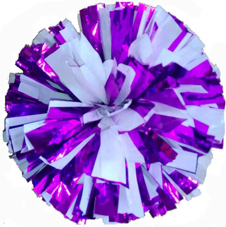 เชียร์ลีดเดอร์ Pompon พร้อมที่จับแหวน, 2ชิ้น, สีแดงผสมสีขาว, เชียร์ลีดเดอร์, เกมปาร์ตี้เต้นรำ, อุปกรณ์กีฬาชัยชนะ, 32ซม.