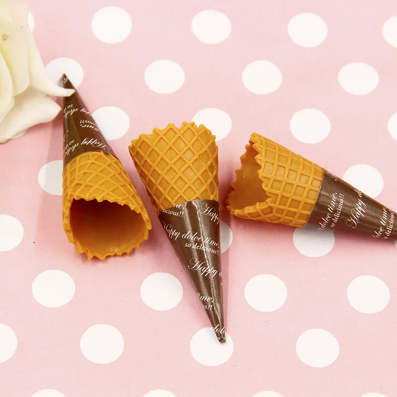 Juego de simulación de comida para niños, juguetes de fotografía de plástico de PVC, manualidades de helado falso, accesorios de cocina, 7CM, 3 uds.
