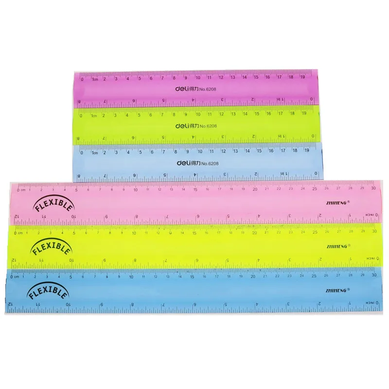 ไม้บรรทัดสีฟ้าสีม่วงสีเขียว20ซม.30ซม.ไม้บรรทัดๆดัดอุปกรณ์สำนักงานเครื่องเขียนนักเรียนของขวัญเครื่องเขียนกฎ
