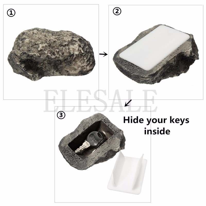 ใหม่สวนกลางแจ้ง Key ตู้เซฟซ่อน Rock ซ่อนคีย์หินกล่องเก็บความปลอดภัยสําหรับ Home RV Key ตู้เซฟ