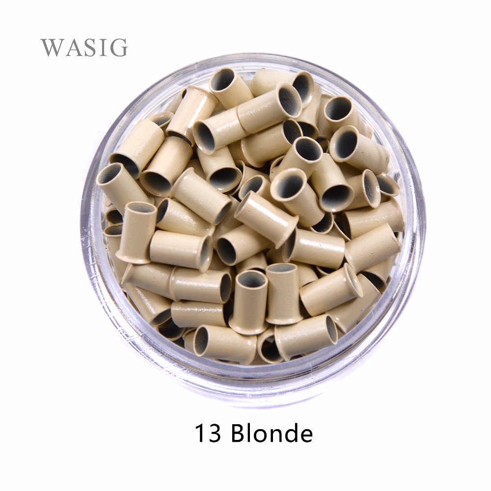 3.4Mm 1000Pcs ยูโรล็อค Flared Flaring Micro ท่อทองแดงแหวนลูกปัดเชื่อมโยงมนุษย์ Hair Extensions เครื่องมือ