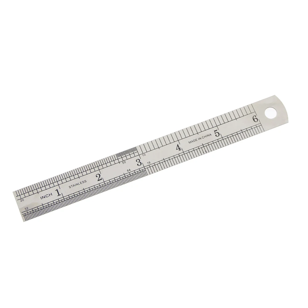 2 Chiếc 15Cm 6 Inch Thép Không Gỉ Kim Loại Thước Thẳng Chính Xác 2 Mặt Học Đồ Văn Phòng Soạn Thảo Tiếp Liệu