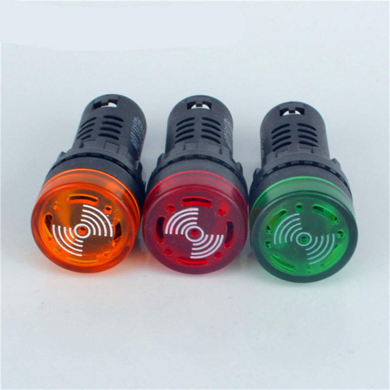 1 Máy Tính AD16-22SM 12V 24V 110V 220V 380V 22 Mm Flash Đèn Tín Hiệu Đèn LED Màu Đỏ hoạt Động Còi Bíp Báo Động Báo Xanh Đỏ Vàng Đen