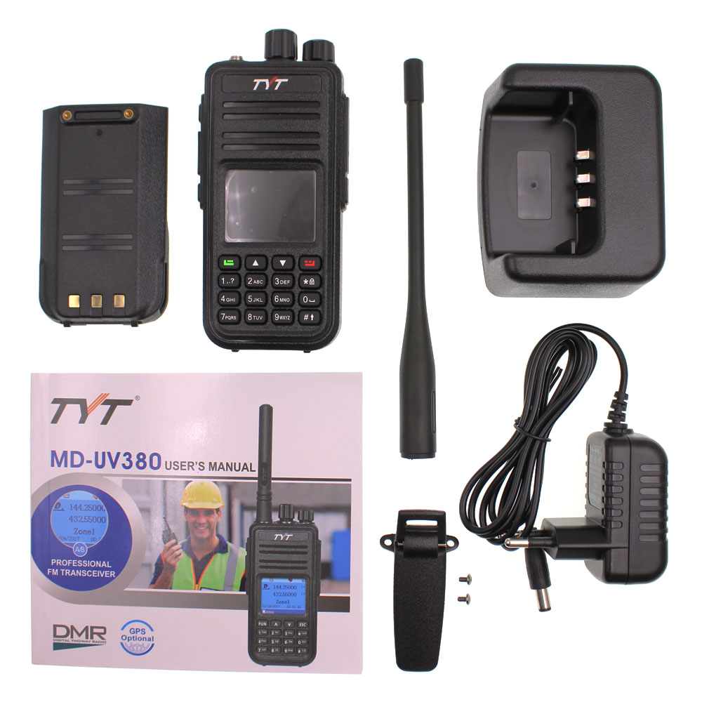 TYT MD-UV380 デュアルバンド 136-174Mhz & 400-480MHz トランシーバー DMR デジタル双方向ラジオ MD-380 デュアルタイムスロットトランシーバー + USB