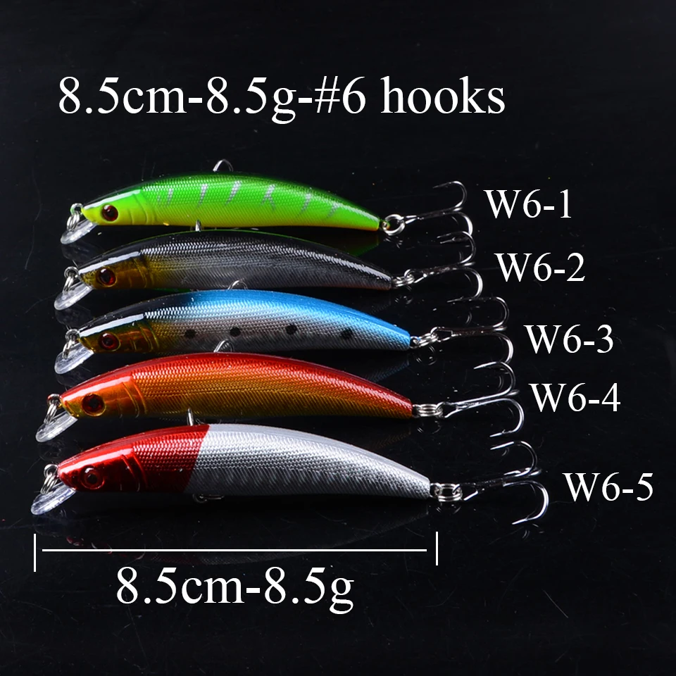 Señuelos artificiales de pesca, cebos artificiales para pececillos, Wobblers, aparejos de pesca falsos realistas, 50 colores, ojos 3D, 1 unidad