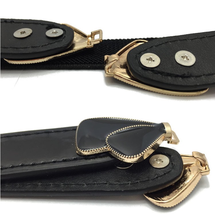 Frauen Schwarz Leder Gürtel Lady Bowknot dünne Bund Elastische Mode weißen emaille Bogen schnalle Gürtel Kleid Zubehör Cummerbunds