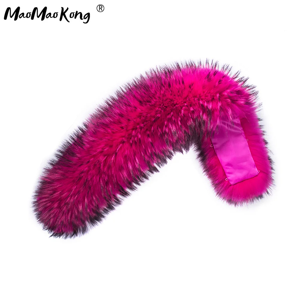 MAOMAOKONG mit kapuze Große pelze 100% echt waschbären farbe pelz kragen top qualität