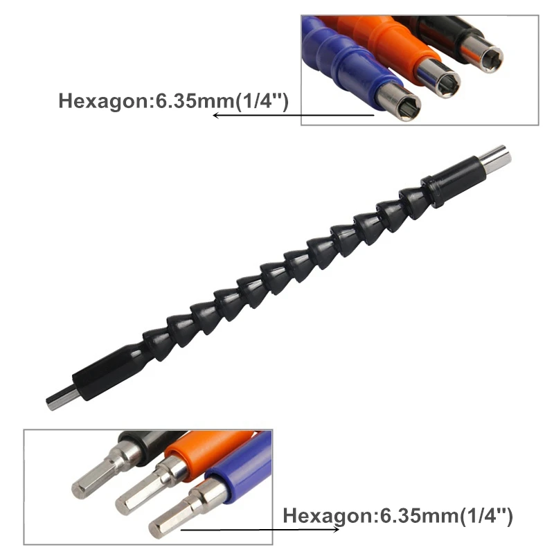 1/4 ''/6.35mm elastyczny wałek wiertniczy sześciokątny łączy 295mm śrubokręt z przedłużeniem bity drążek akcesoria do elektronarzędzi