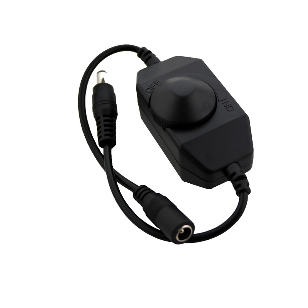 DC 12 V LED-Dimmer, 2 A, 24 W, Knopf, LED-Dimmer, Helligkeit, Dimmschalter, EIN/AUS, für einfarbige 2835 5050 COB-LED-Streifen