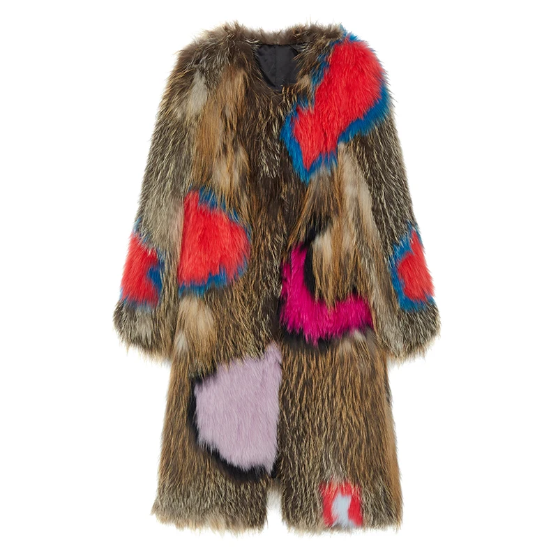 2019 Herbst Natur Pelzmantel Jacke Fuchspelz Strickmantel Winter Damen Pelz Mode Muster Fuchspelz Mittellanger Abschnitt Mäntel
